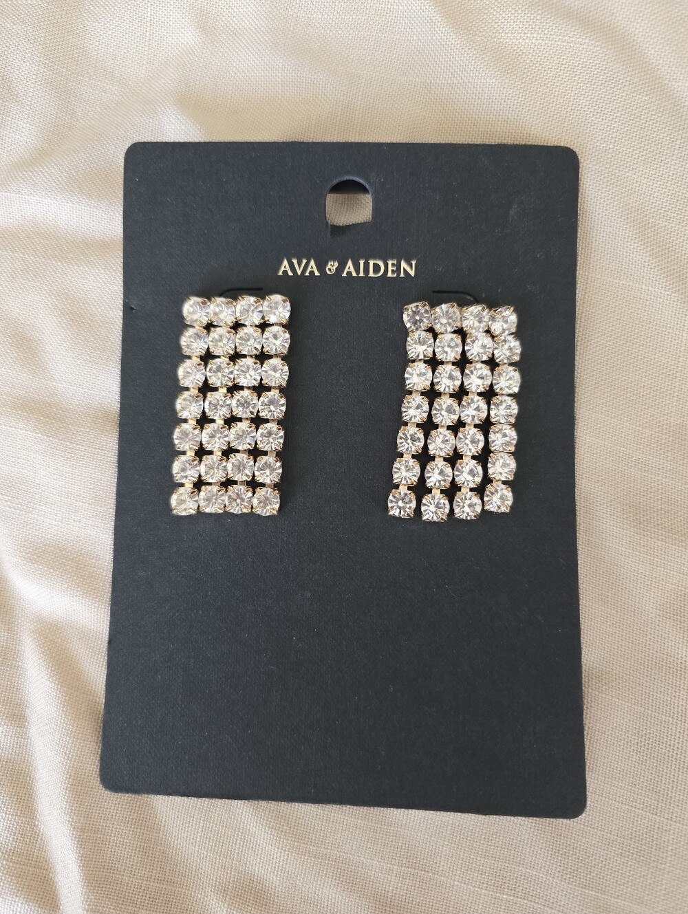 Ava & Aiden Clear Crystal Multi-Row Drop Earrings